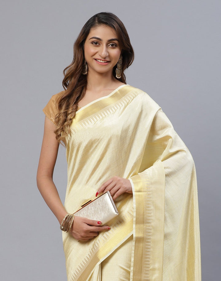 Art Handloom Saree With Zari Border