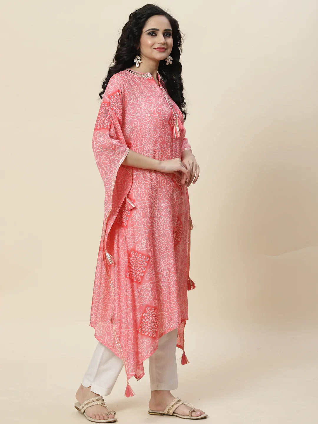 Printed Muslin Kaftan Kurta