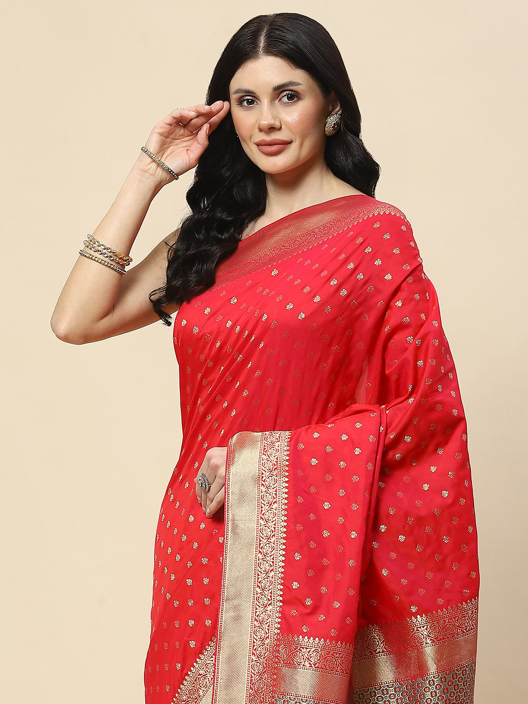 Zari Booti Woven Art Silk Banarsi Saree