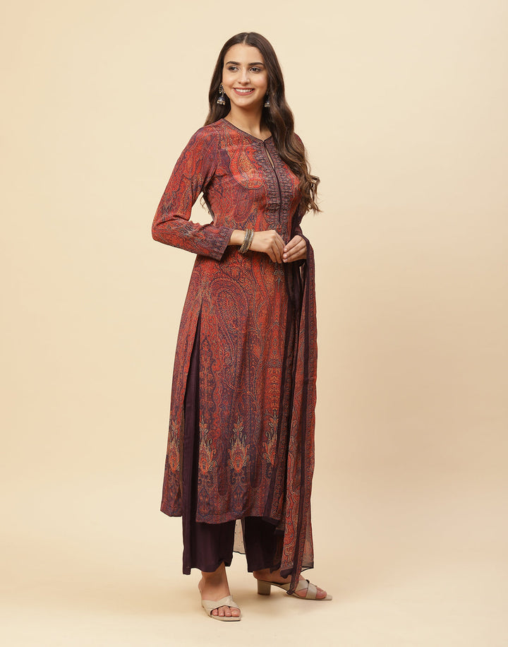 Digital Printed Crepe Salwar Kameez Stitched Suit With Georgette Dupatta