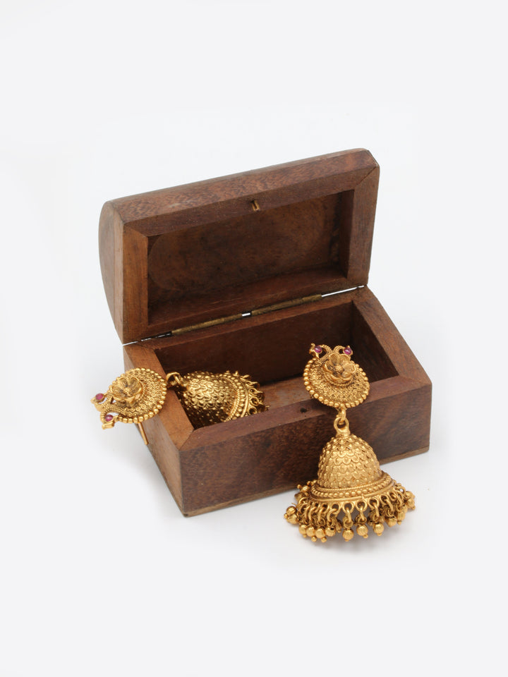 Golden Jhumki Earrings