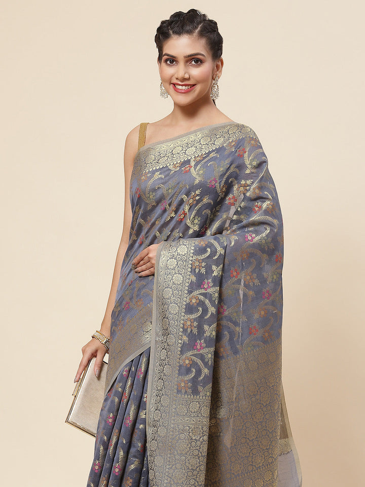 Zari Jaal Woven Cotton Saree