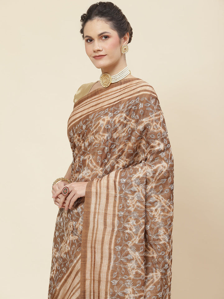 Resham Jaal Printed Handloom Saree