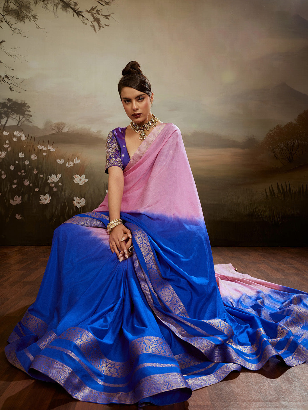 Plain Chiffon Saree