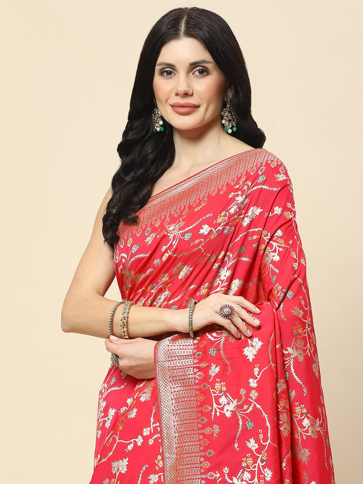 Zari Jaal Woven Art Silk Banarsi Saree