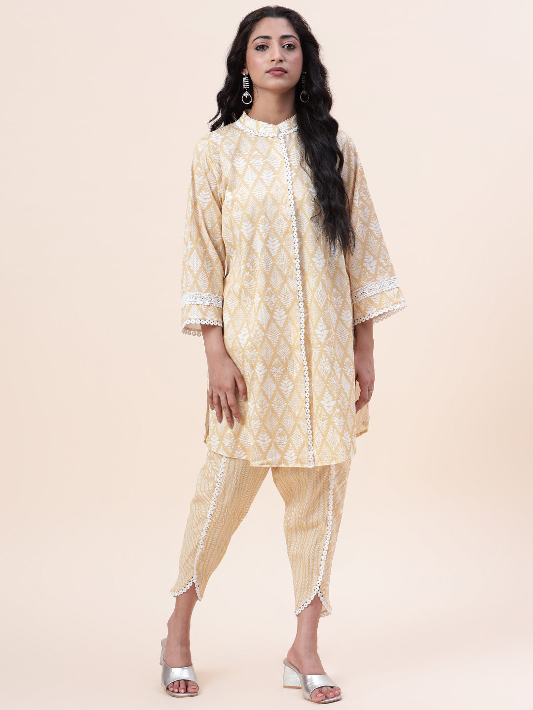 Printed Cotton Kurti With Dhoti Pants
