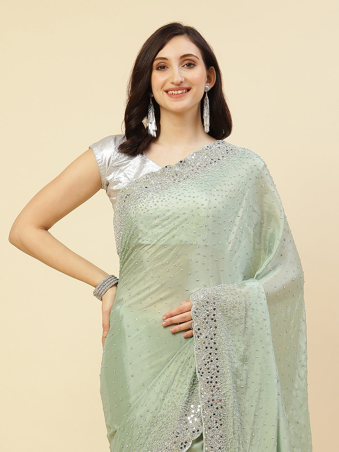 Sequence Crepe Saree