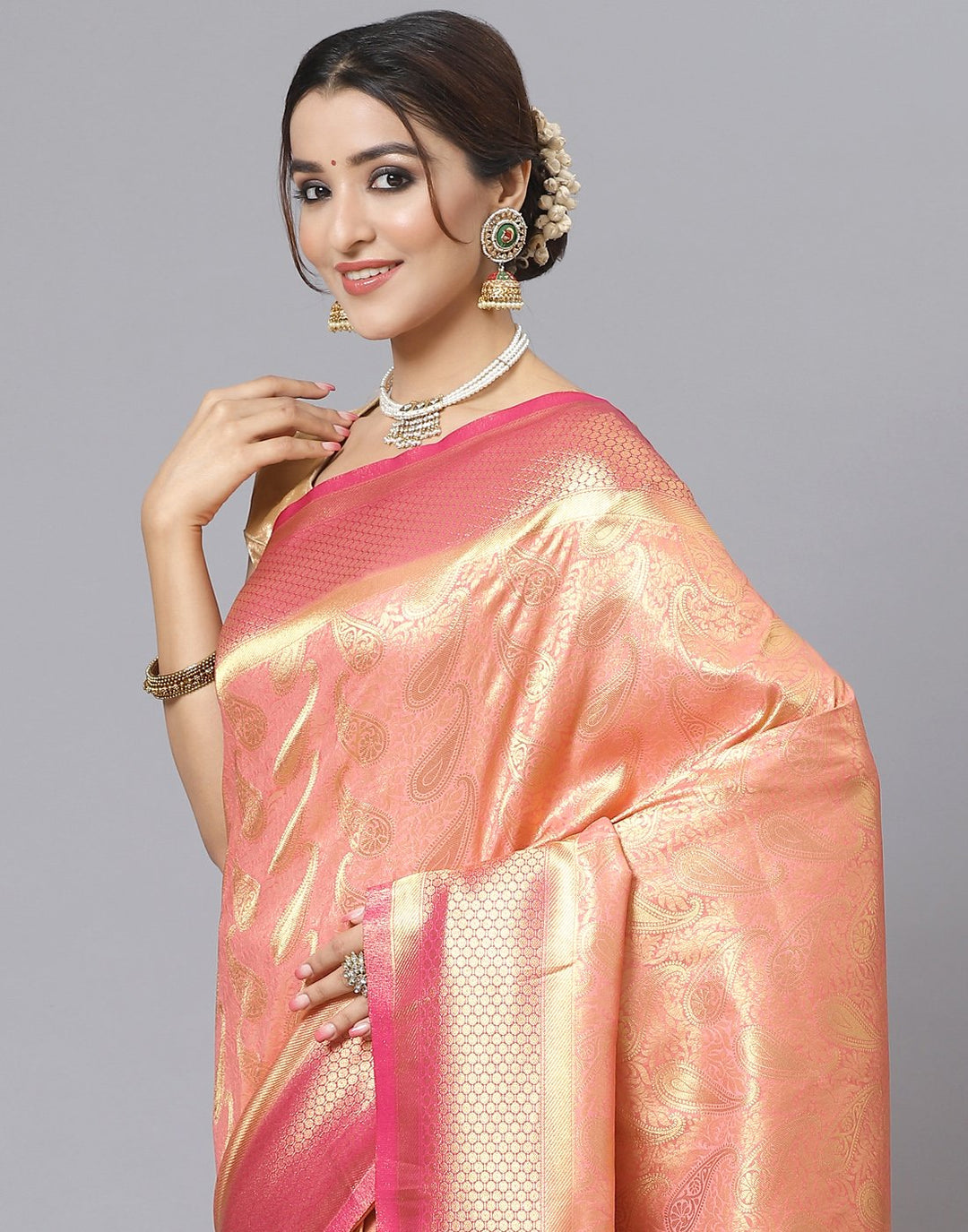 MBZ Meena Bazaar-Woven Art Handloom Saree