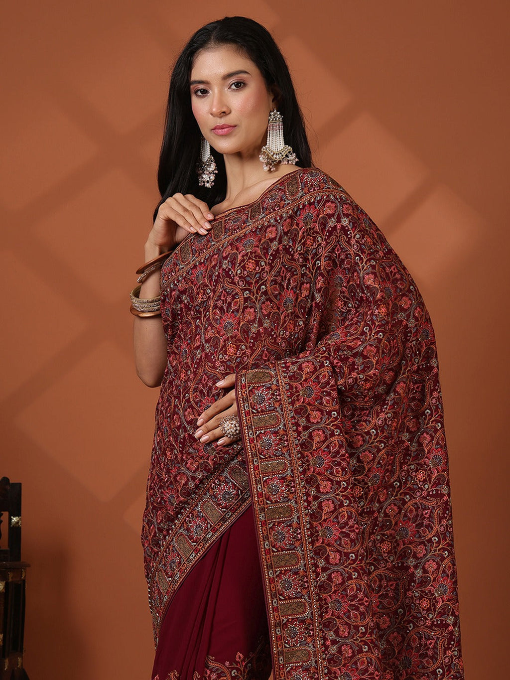 Embroidered Georgette Saree