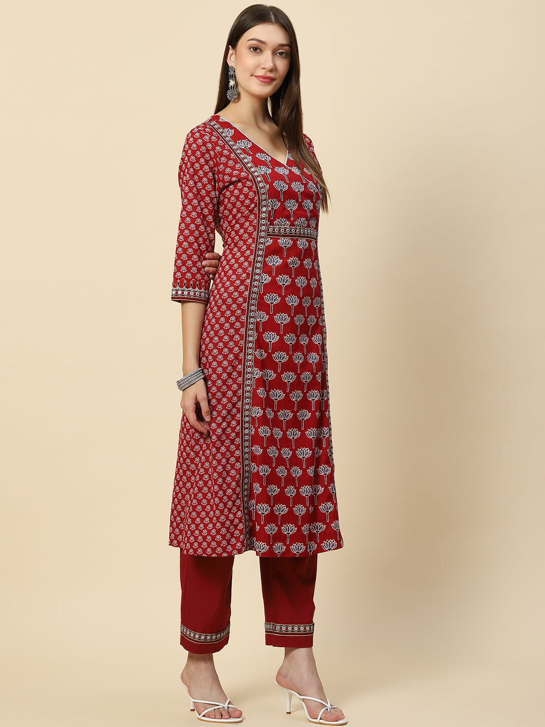 Printed Cotton Kurta With Pants