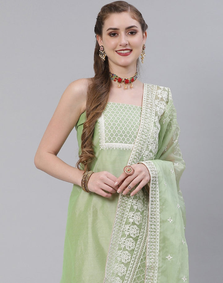 Chanderi Embroidered Suit Piece