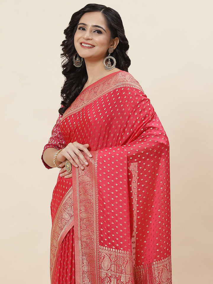Zari Border Plain Crepe Saree