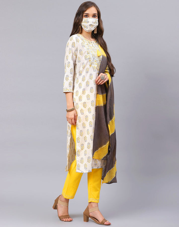 Straight Printed Cotton Salwar Kameez Stitched Suit