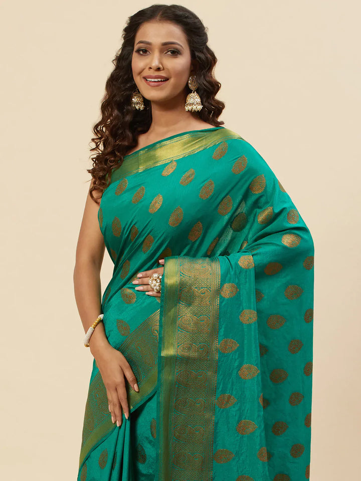 Zari Border Booti Handloom Woven Saree