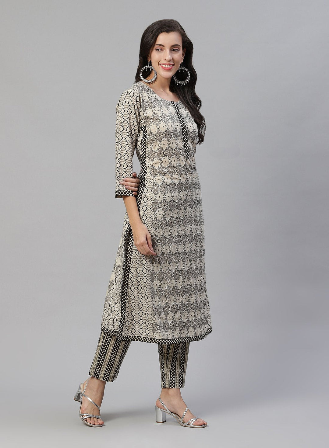 Printed Cotton Kurti With Pant