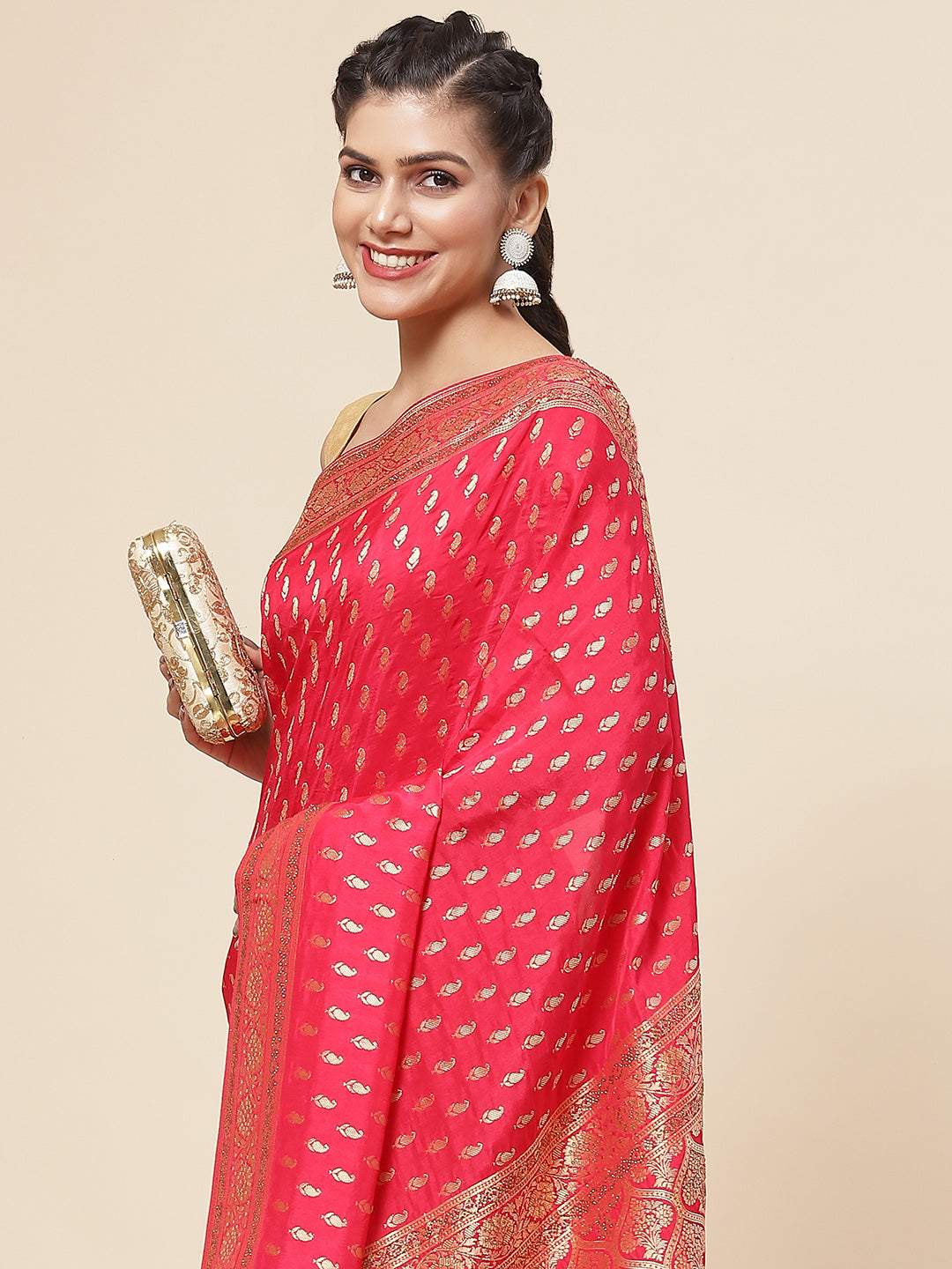 Paisley Embroidered Handloom Saree