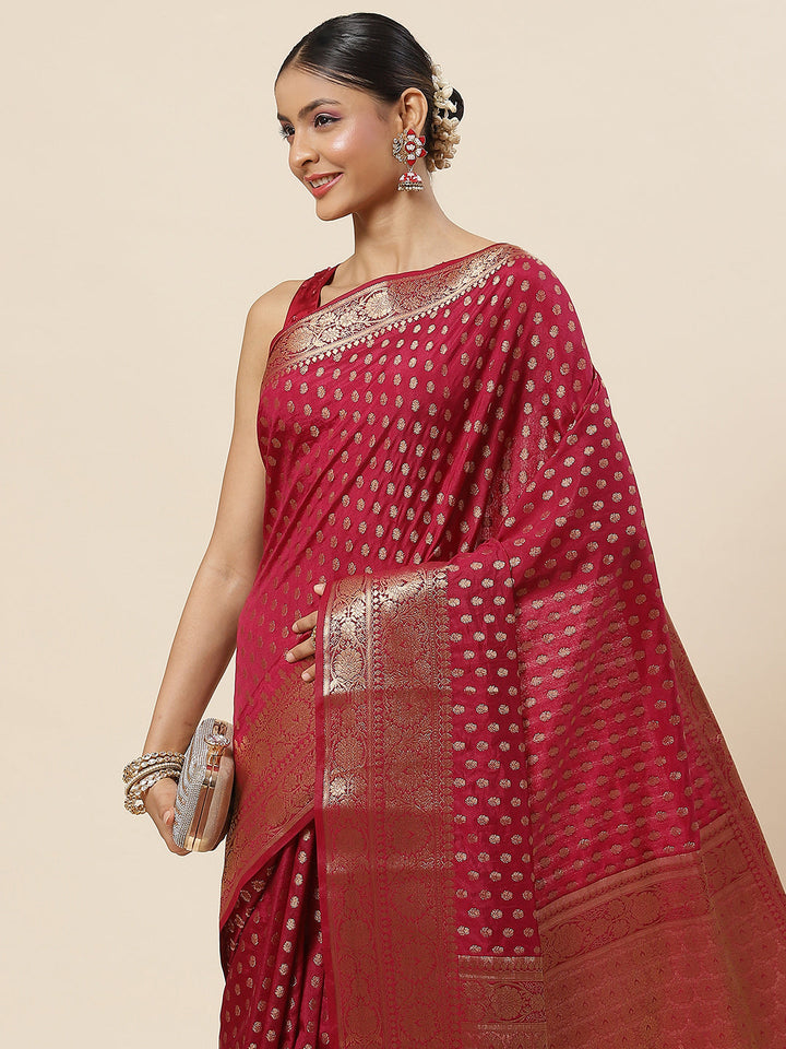 Zari Booti Woven Handloom Saree