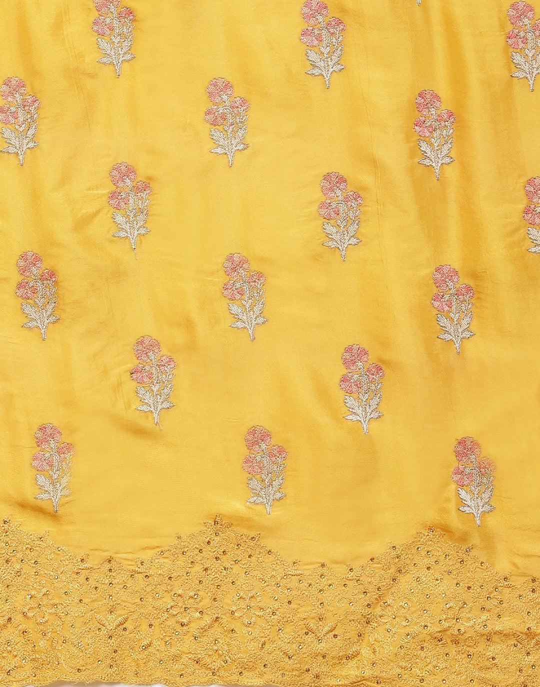Embroidered Handloom Dupion Suit Piece