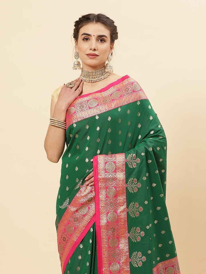Art Handloom Saree with Zari Border Booti