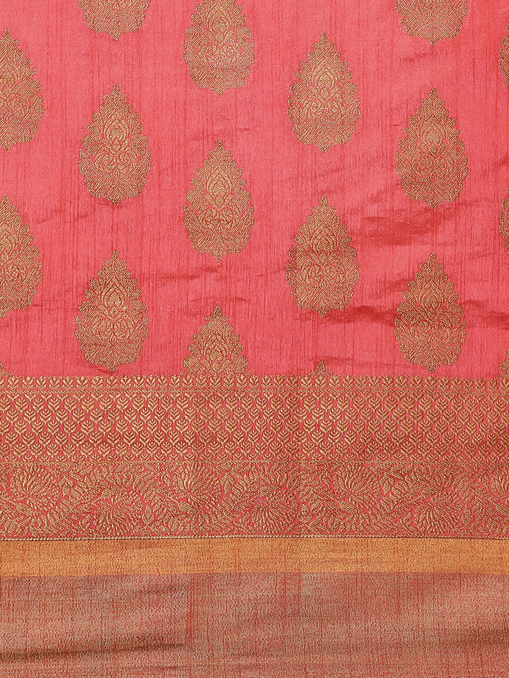 Zari Border Booti Art Handloom Woven Saree