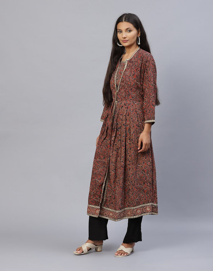 Ajrakh Print Cotton Kurti Palazzo Set