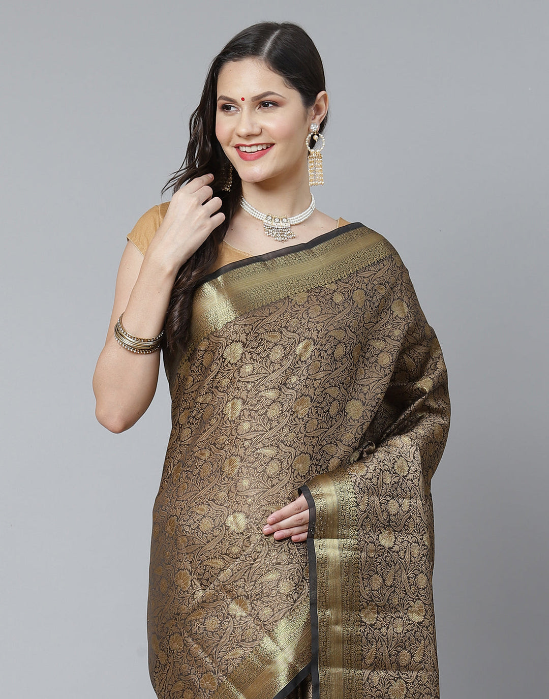 Resham Jaal Cotton Woven Saree