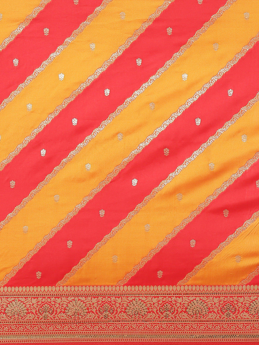 Brocade Zari Booti Art Handloom Woven Saree