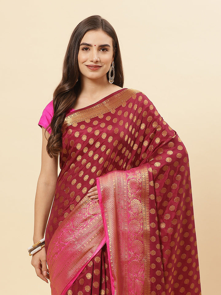Art Handloom Saree with Zari Border Booti
