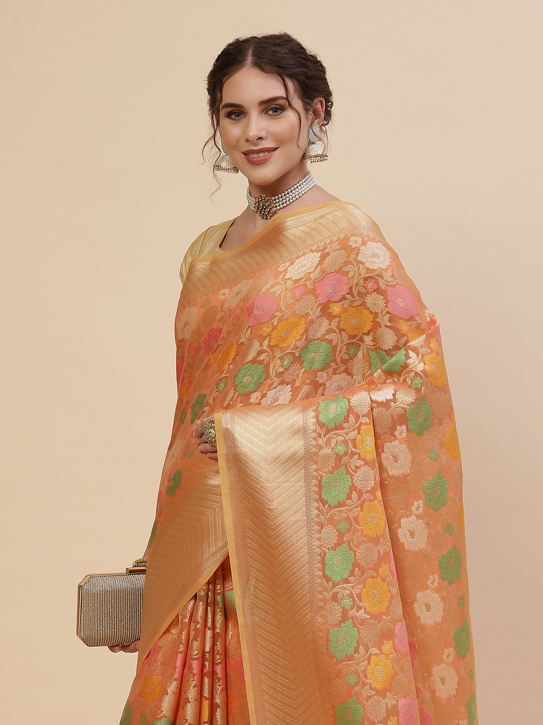 Zari Jaal Cotton Woven Saree