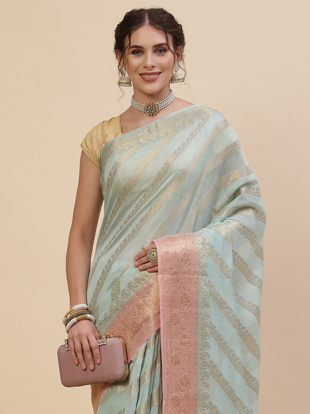 Zari Jaal Cotton Woven Saree