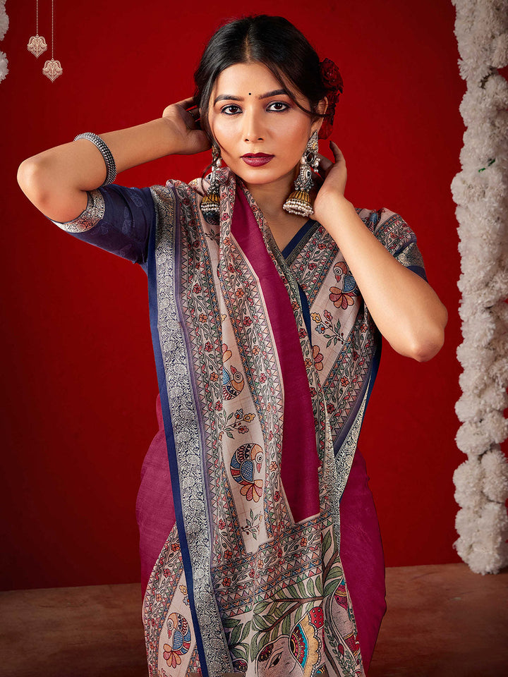 Printed Crepe Saree