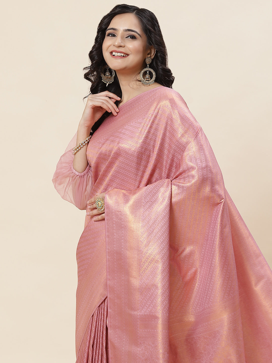 Zari Jaal Woven Handloom Saree
