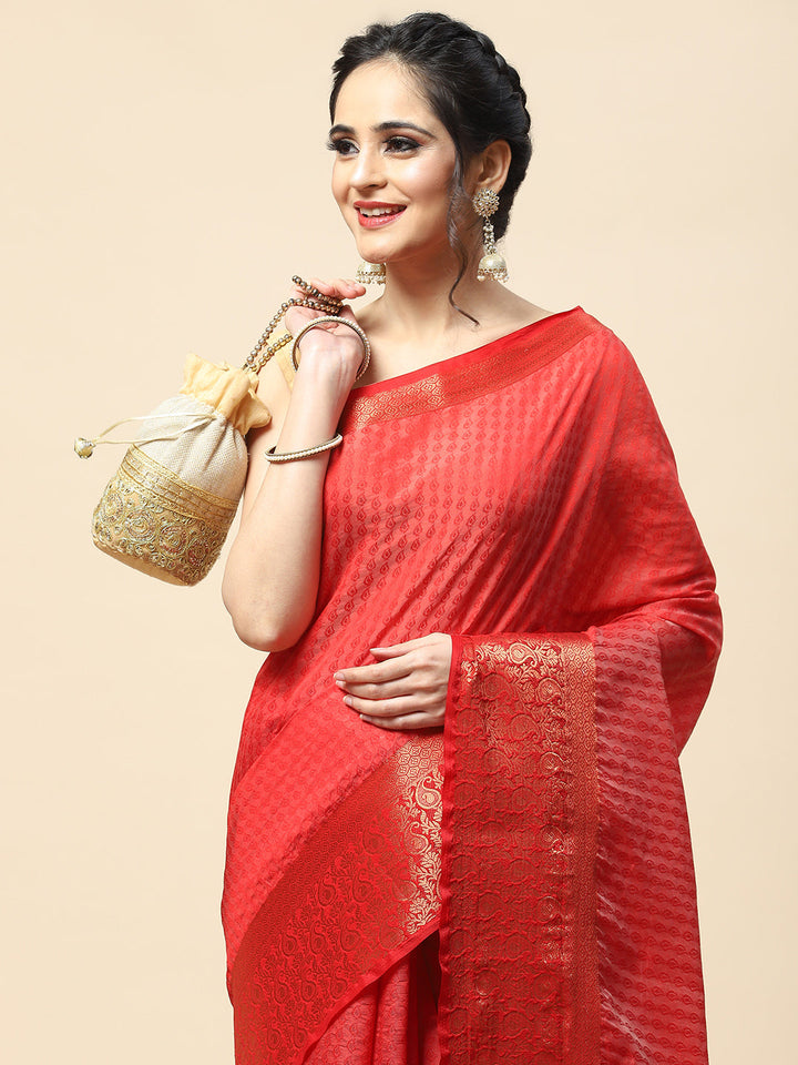Plain Zari Border Handloom Woven Saree