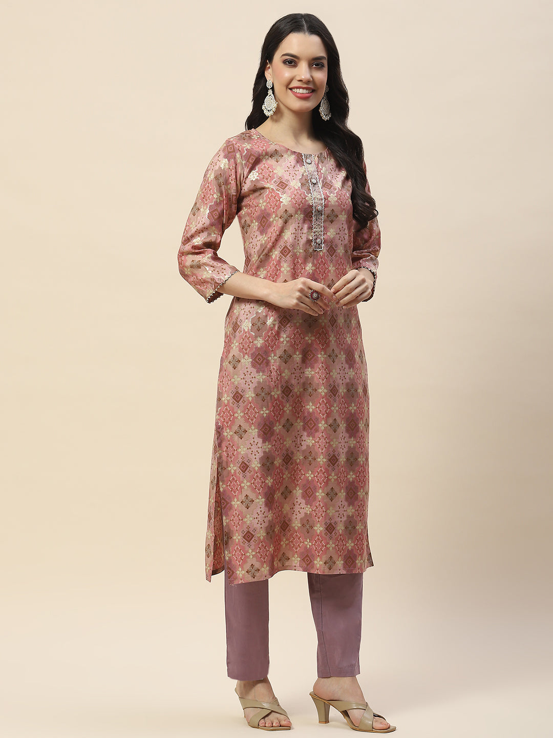 Printed Muslin Straight Kurta