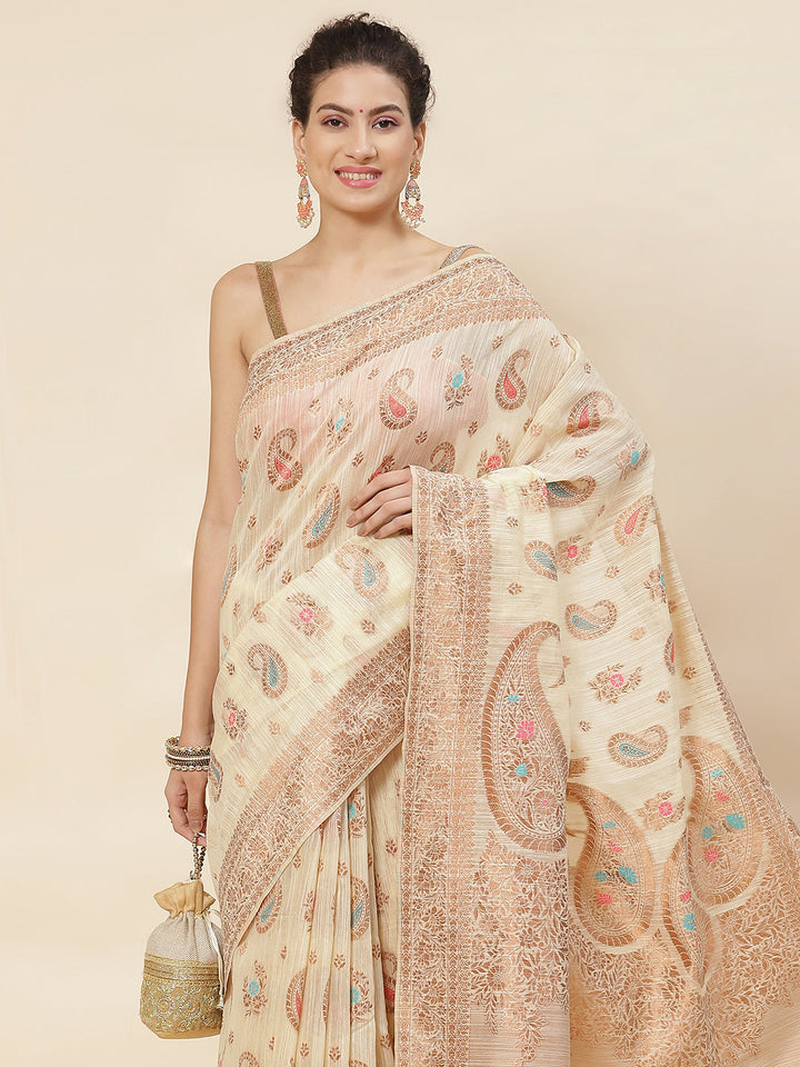 Parsley Woven Cotton Saree