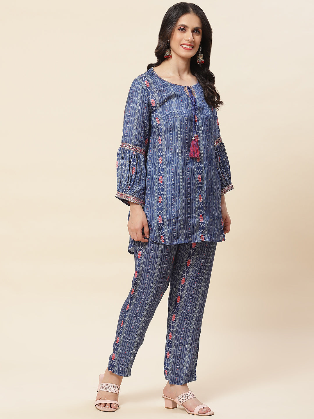 Printed Muslin Kurti With Pants