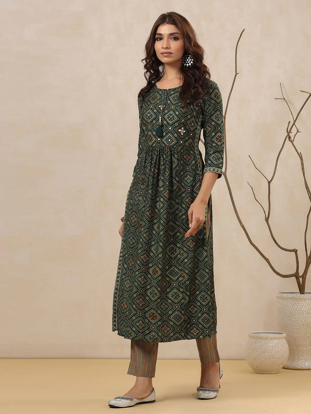 Printed Muslin Kurta With Pants