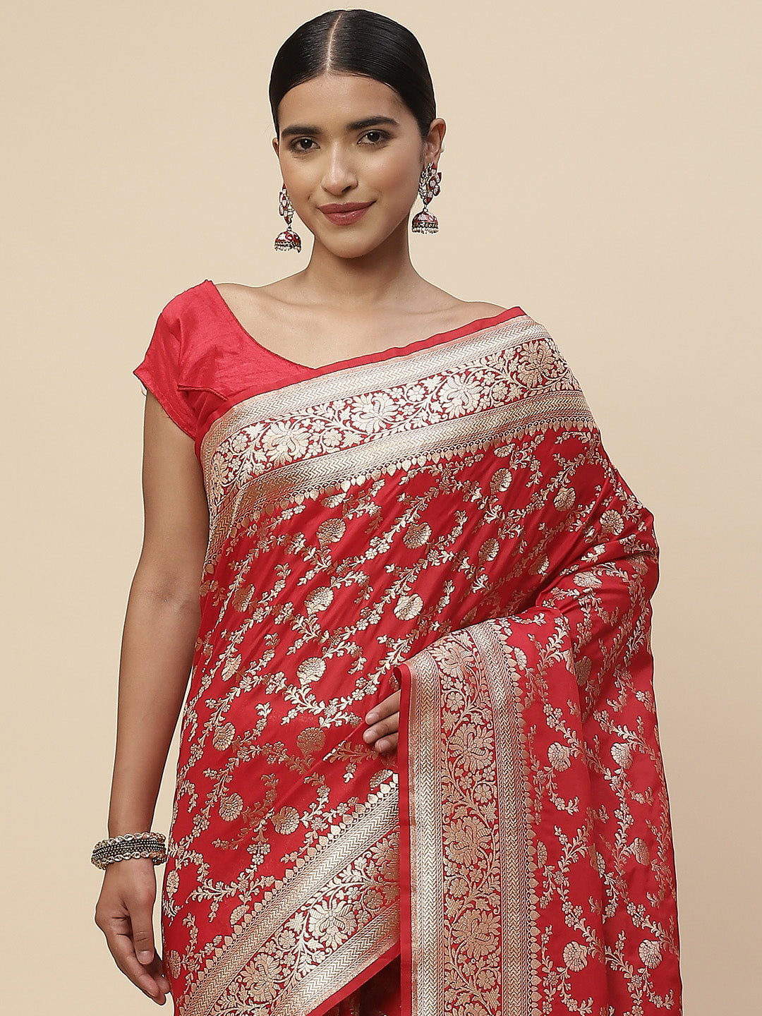 Zari Jaal Banarasi Woven Saree