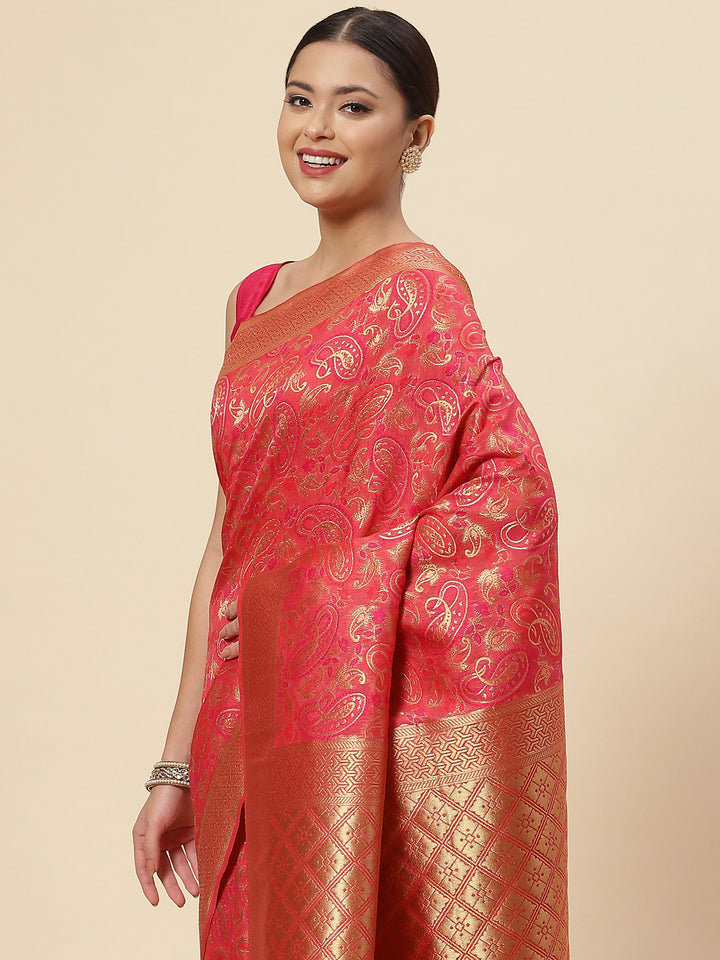 Zari Jaal Handloom Woven Saree