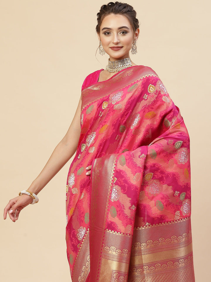 Zari Jaal Banarasi Woven Saree