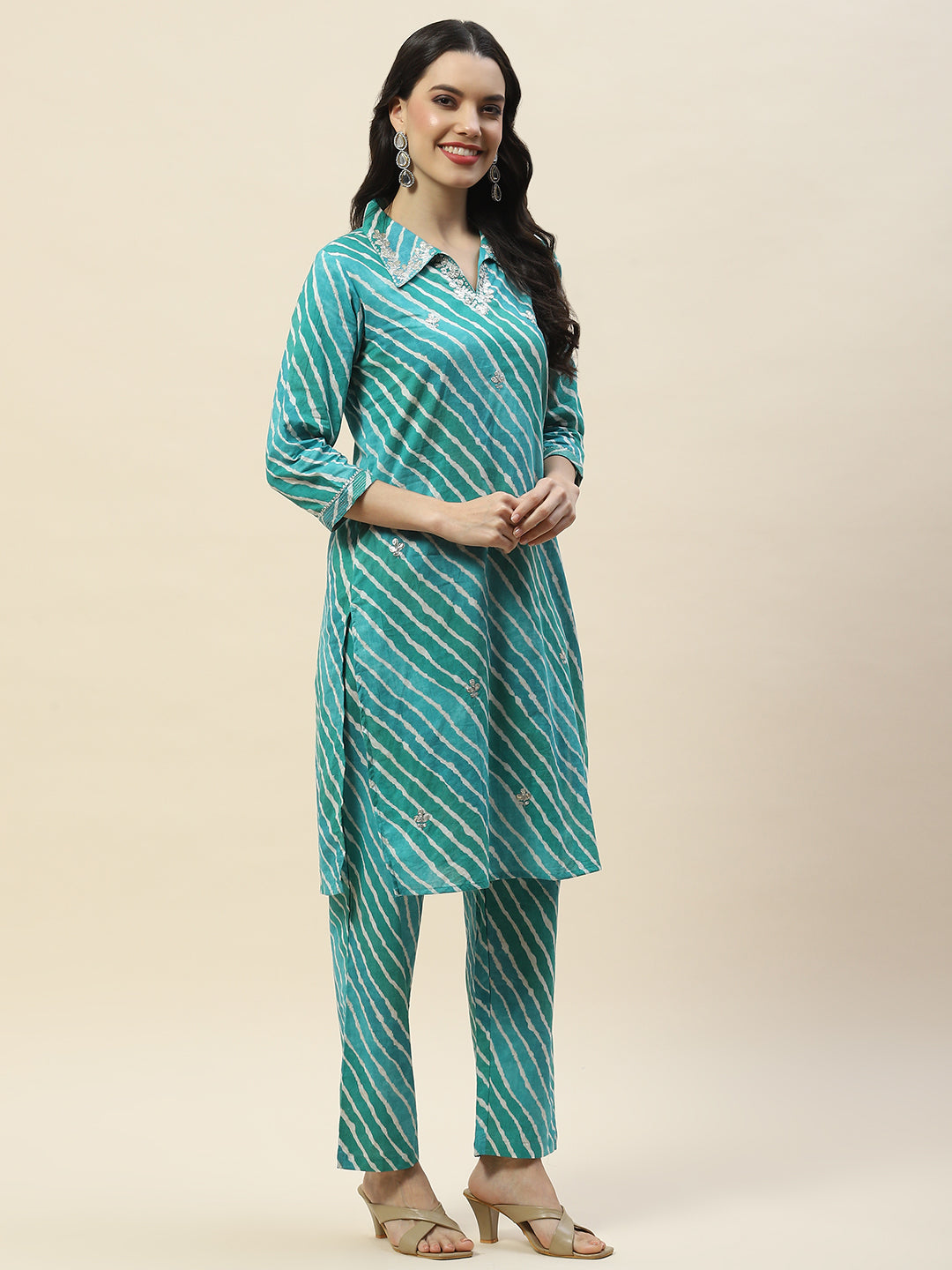 Printed Cotton Kurta With Pants