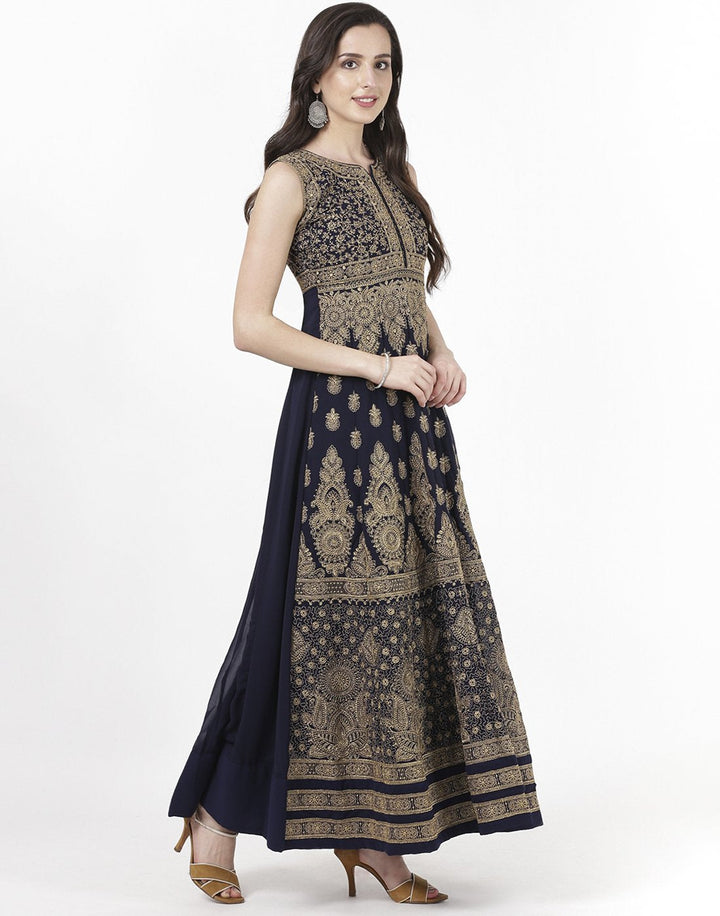 MBZ Meena Bazaar-Navy Blue Georgette Salwar Kameez