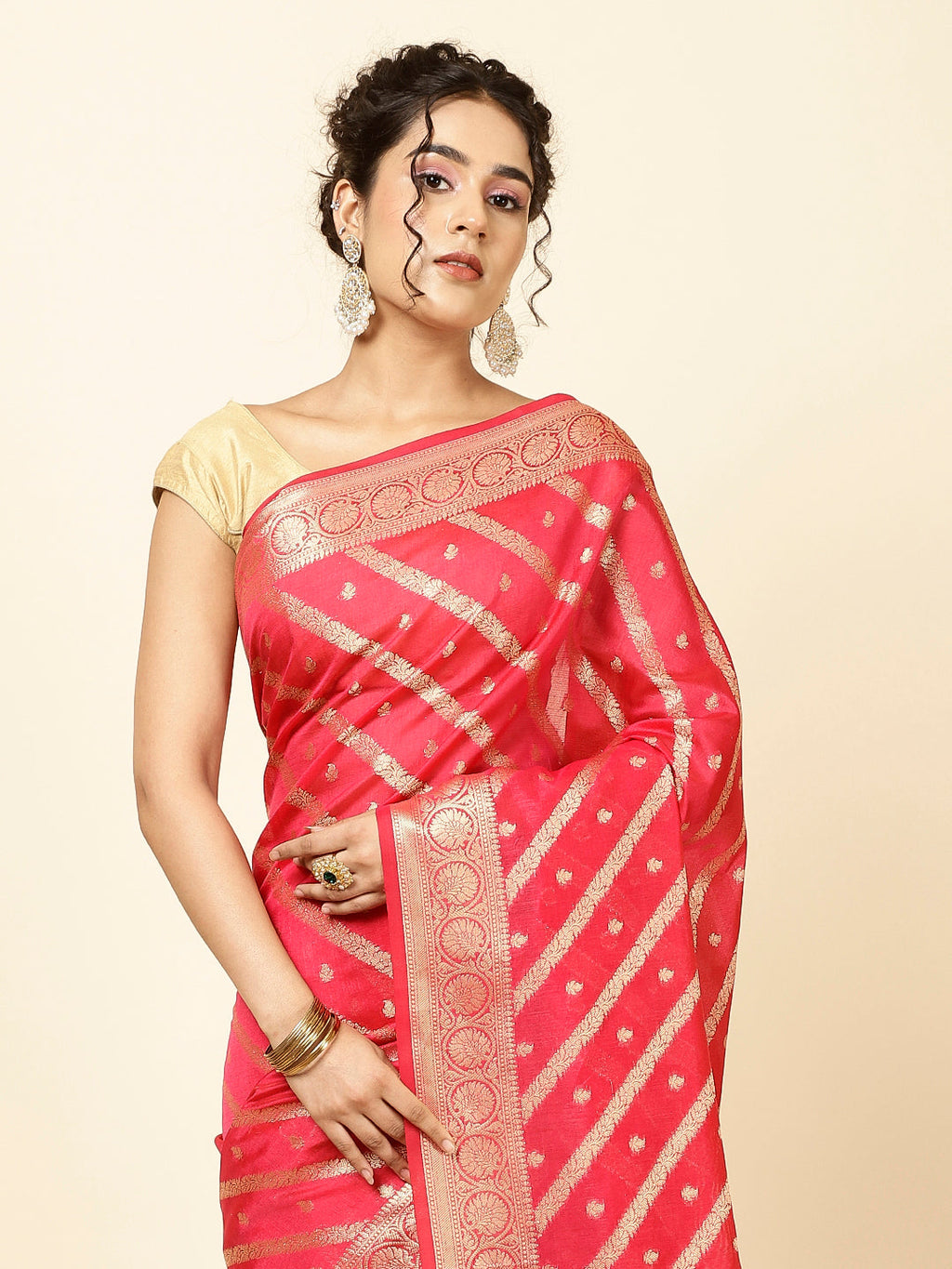 Zari Jaal Woven Cotton Saree