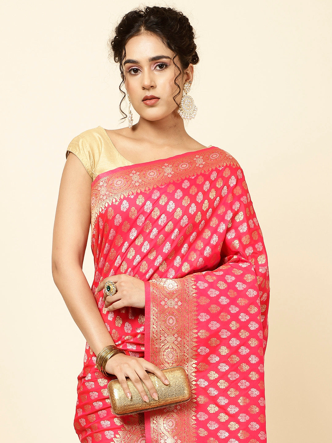 Zari Booti Woven Banarsi Saree