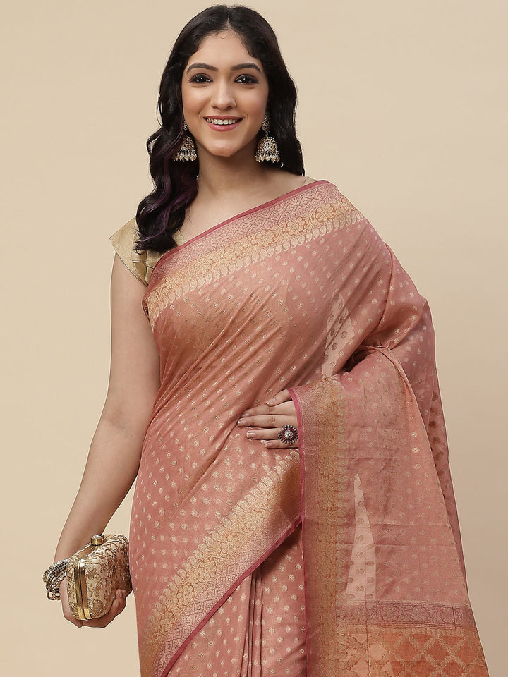 Zari Border Booti Cotton Woven Saree