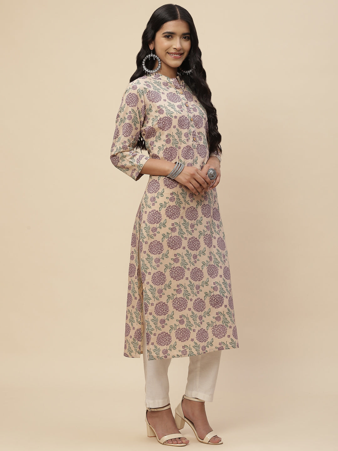 Floral Printed Cotton Kurta