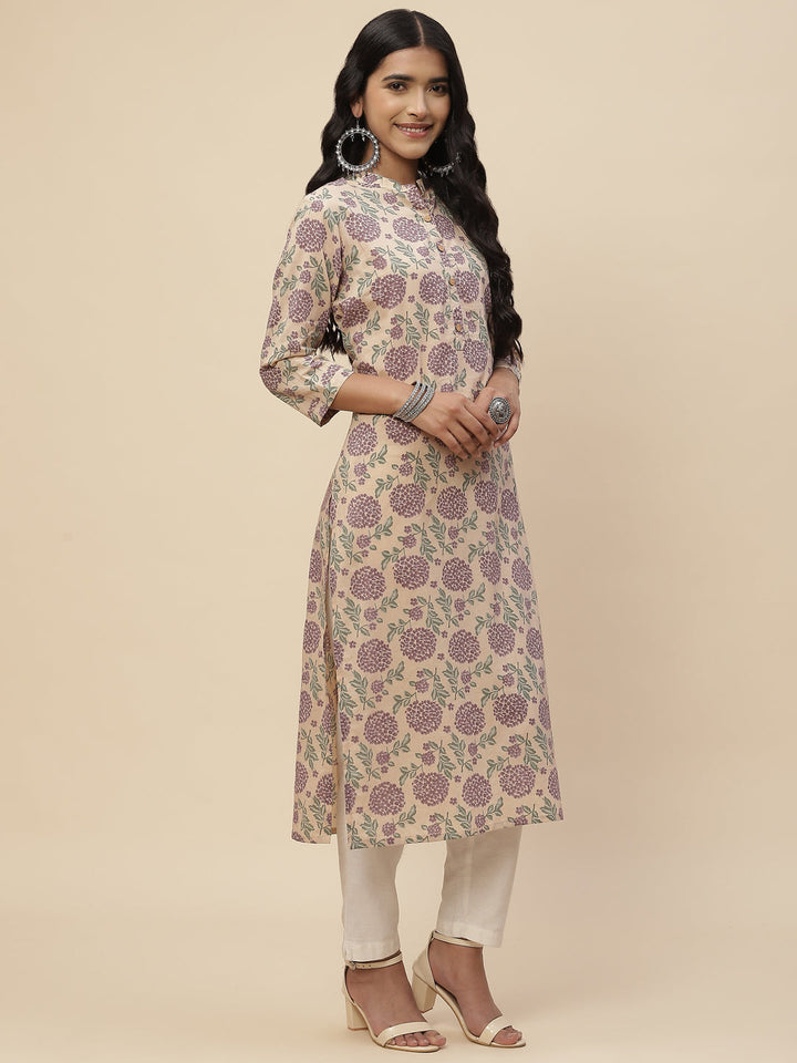Floral Printed Cotton Kurta