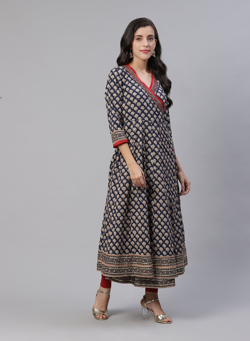 Printed Cotton Angrakha Kurti