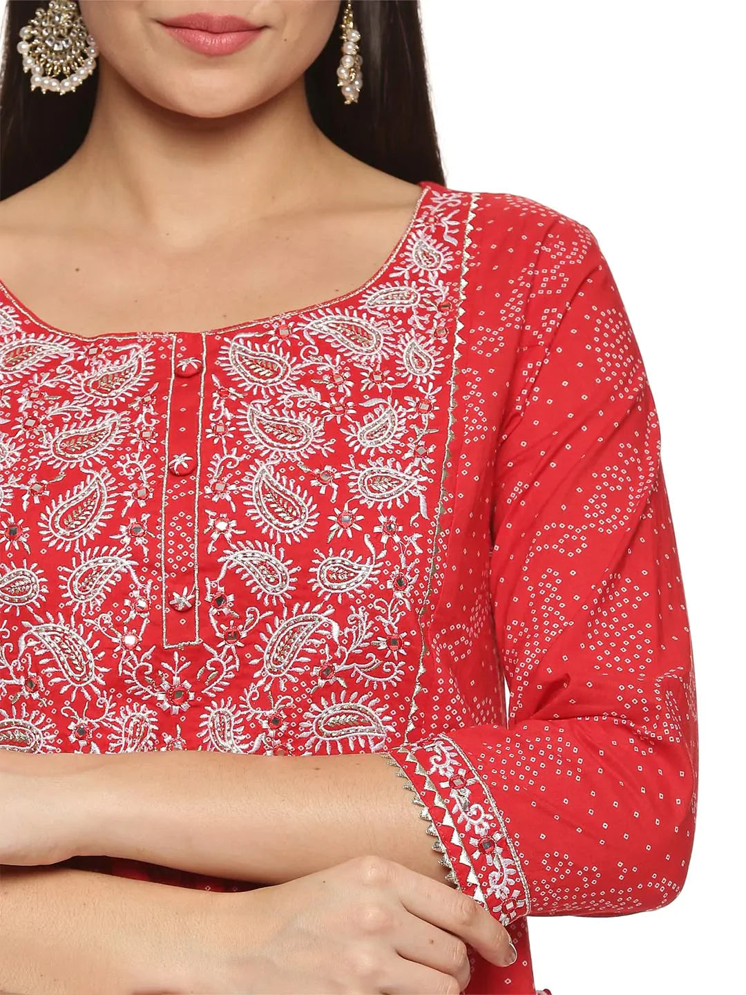 Printed Cotton Kurta With Pants