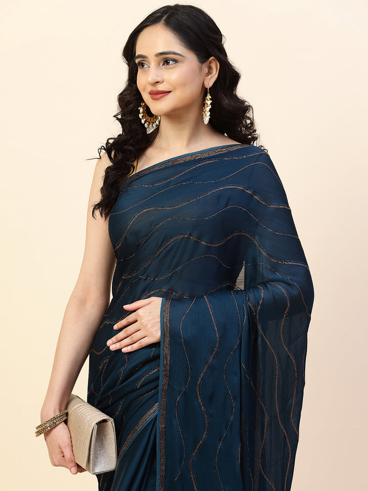 Swarovski Jaal Embroidered Chiffon Saree